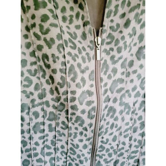 Lemon Grass XL Zip Front Jacket Vintage Gray Black Animal Print‎ Plear Front - Picture 6 of 7